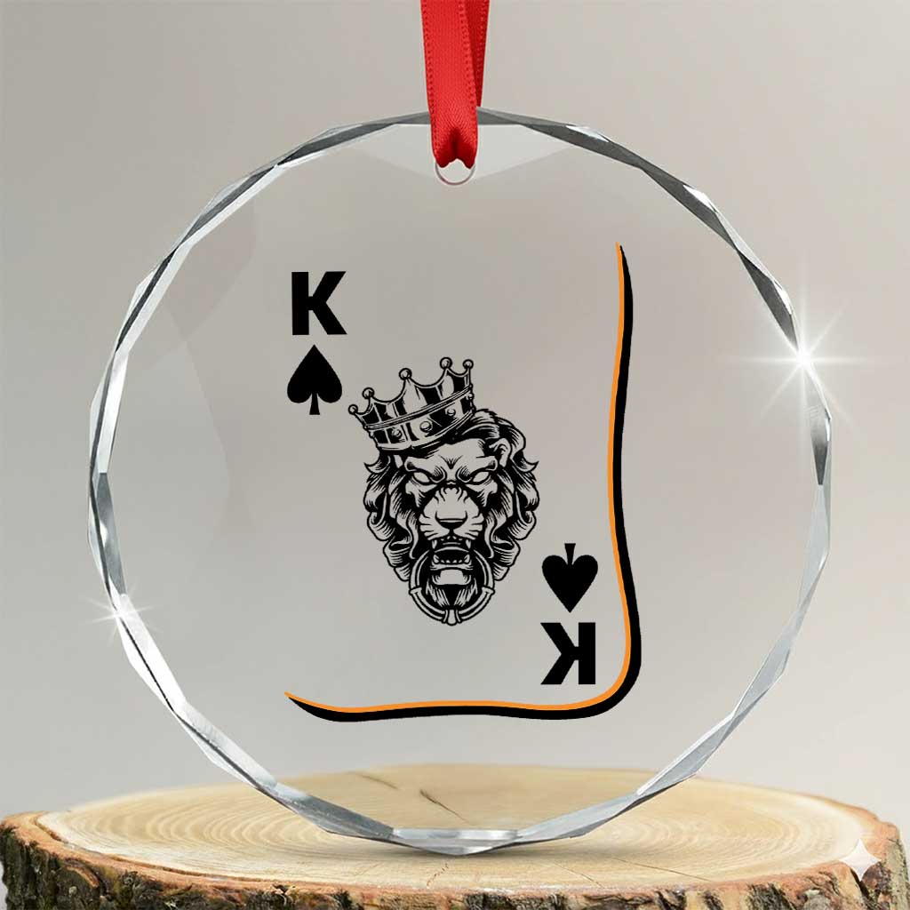Black King Lion Crystal Glass Ornament African American Black History Month Gift TS12 Transparent Glass 3'' Circle Print Your Wear