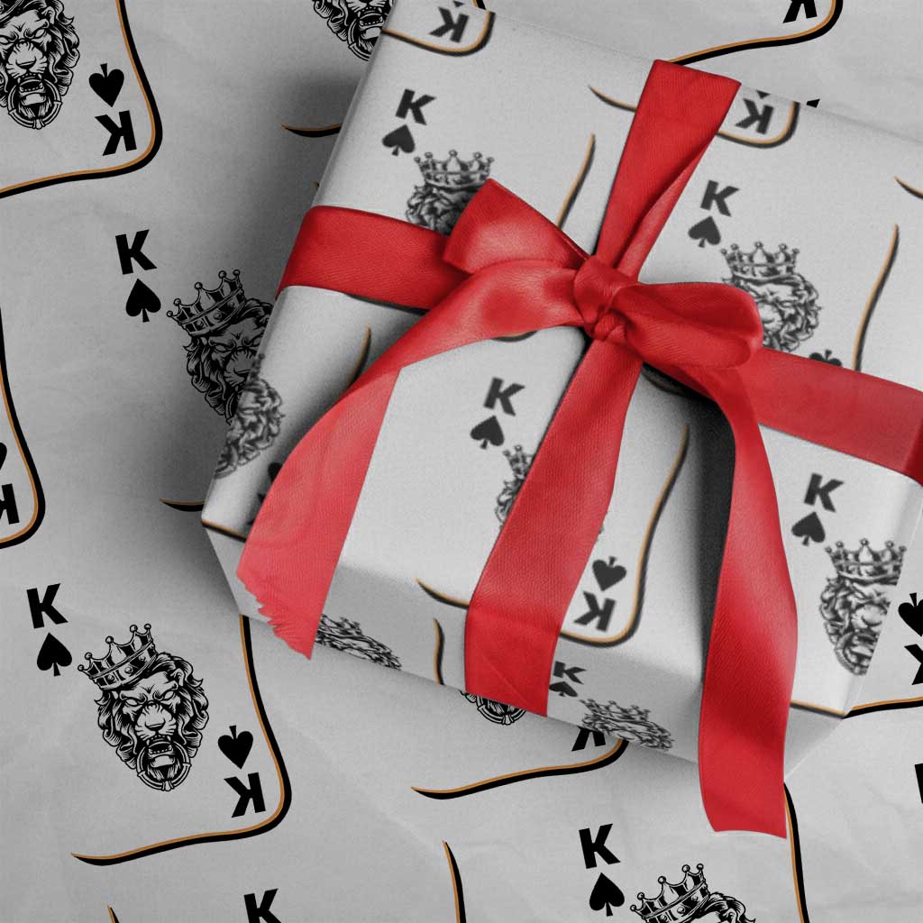 Black King Lion Wrapping Paper Roll African American Black History Month Gift TS12 White Print Your Wear