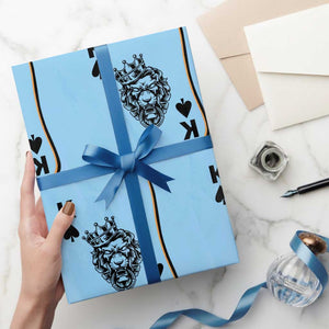 Black King Lion Wrapping Paper Roll African American Black History Month Gift TS12 Light Blue Print Your Wear