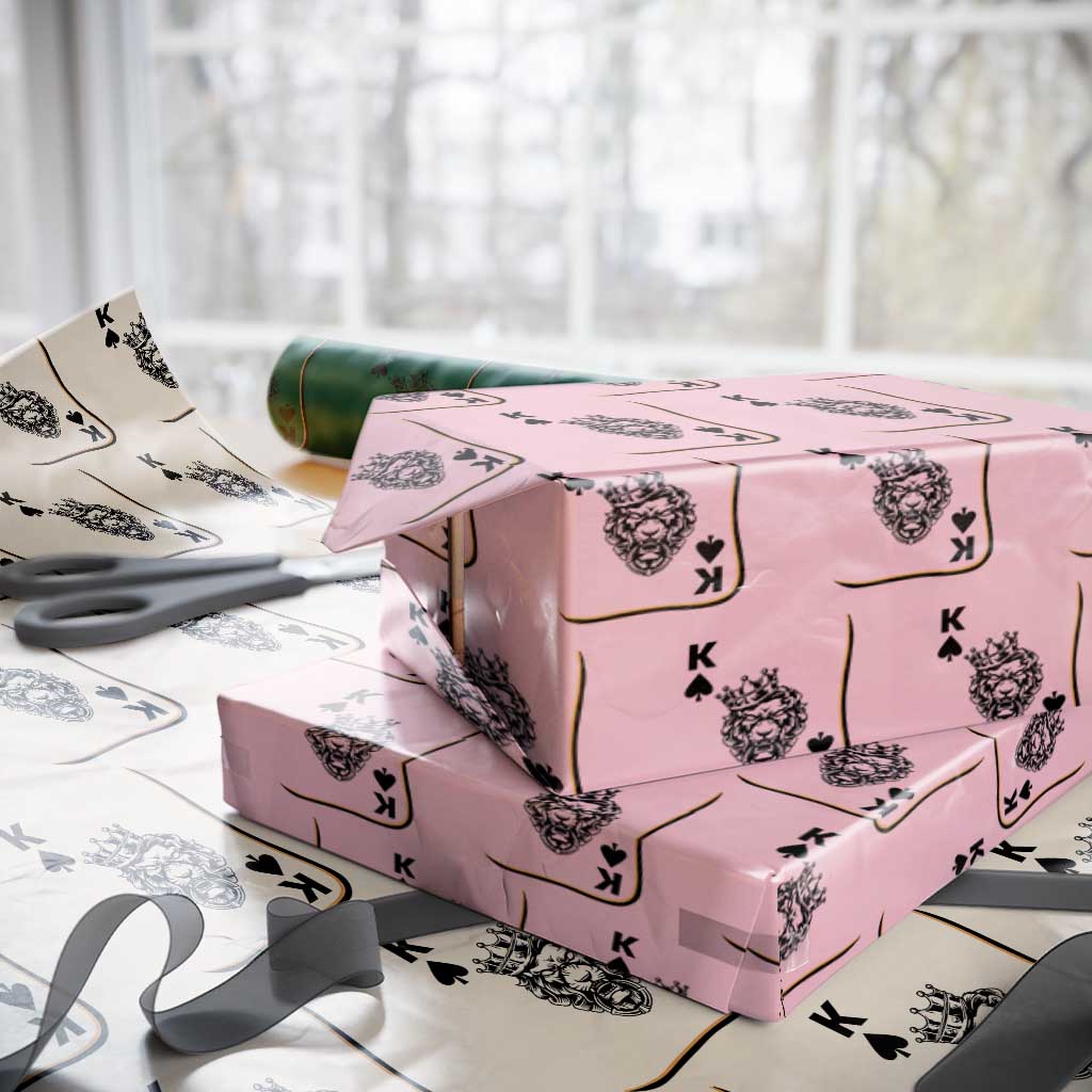 Black King Lion Wrapping Paper Roll African American Black History Month Gift TS12 Light Pink Print Your Wear