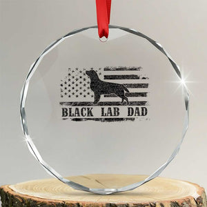 Black Lab Dad Crystal Glass Ornament Funny Labrador Dad Fathers Day Gift for Dog Lovers TS10 Transparent Glass 3'' Circle Print Your Wear