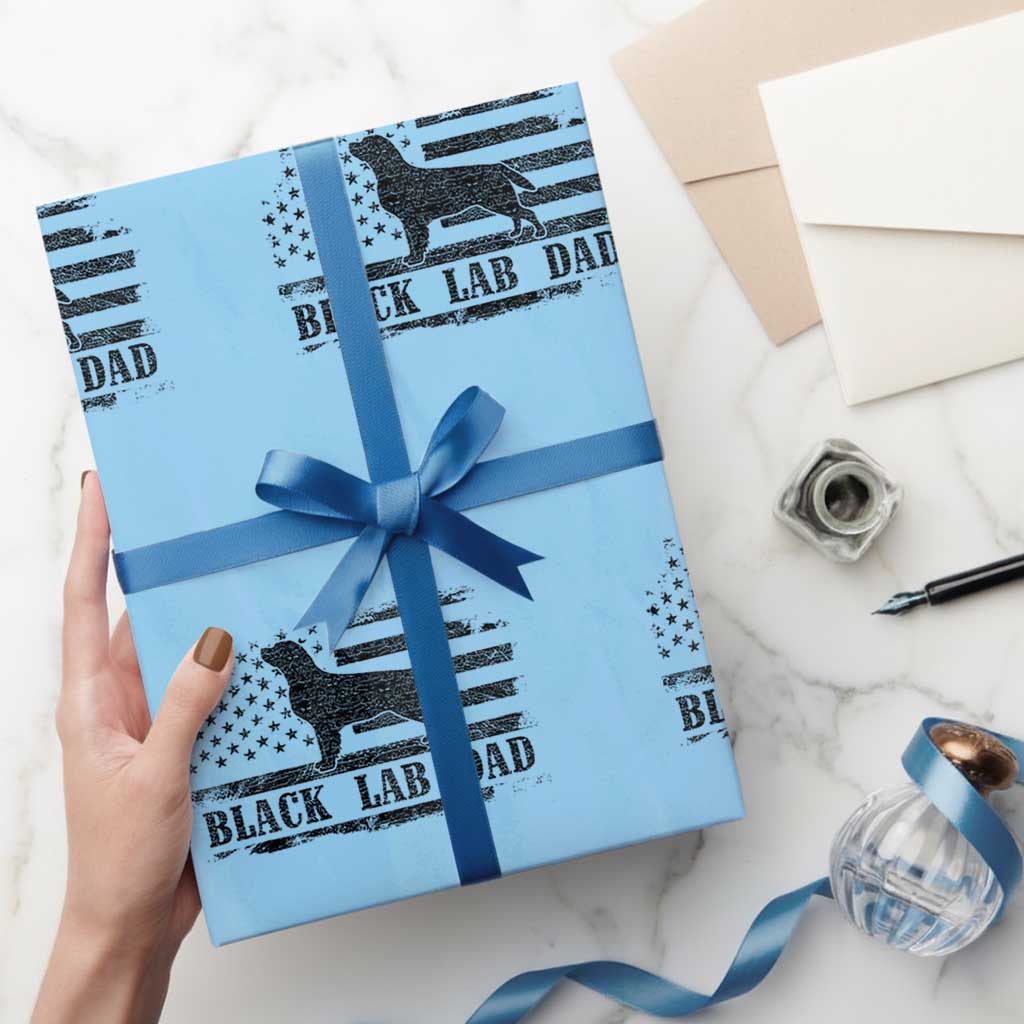 Black Lab Dad Wrapping Paper Roll Funny Labrador Dad Fathers Day Gift for Dog Lovers TS10 Light Blue Print Your Wear