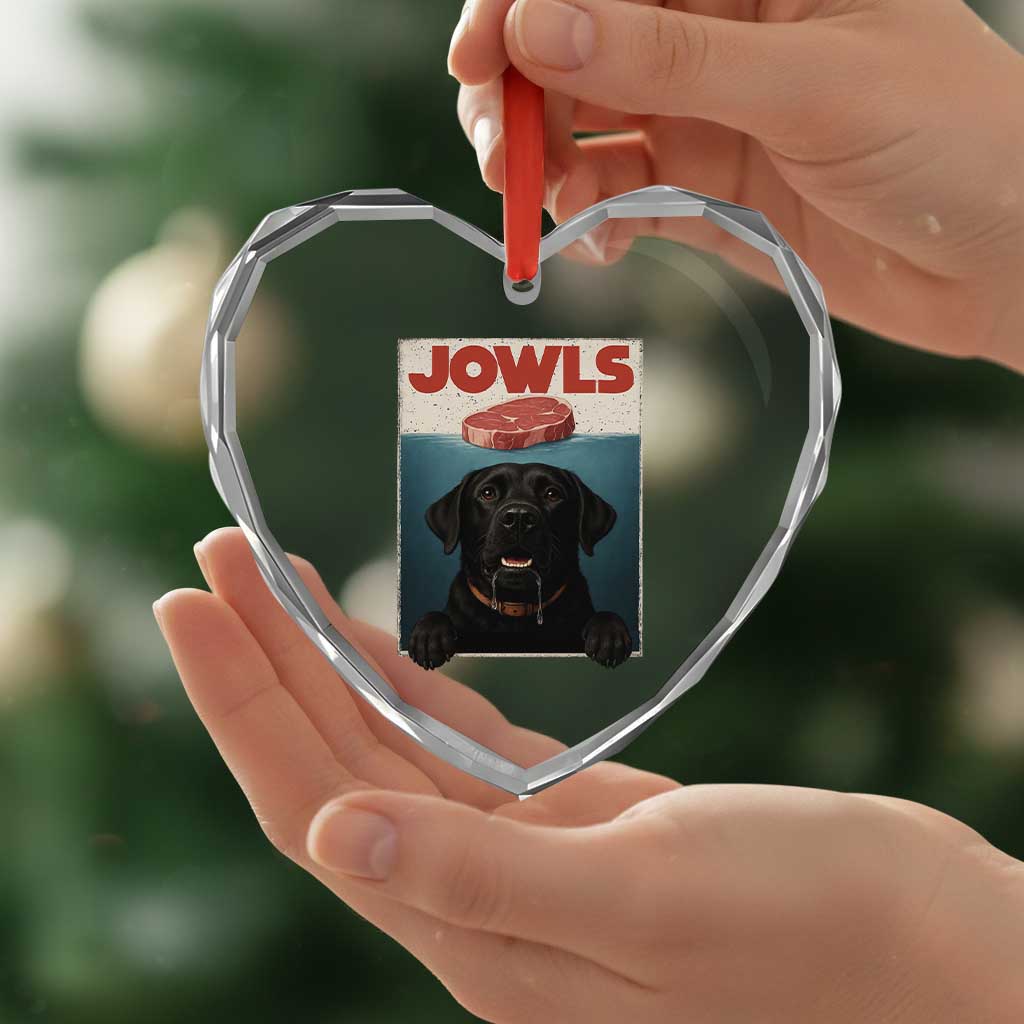 Black Labrador Retriever Heart Crystal Glass Ornament Funny Jowls Horror Dog Poster TS12 Print Your Wear