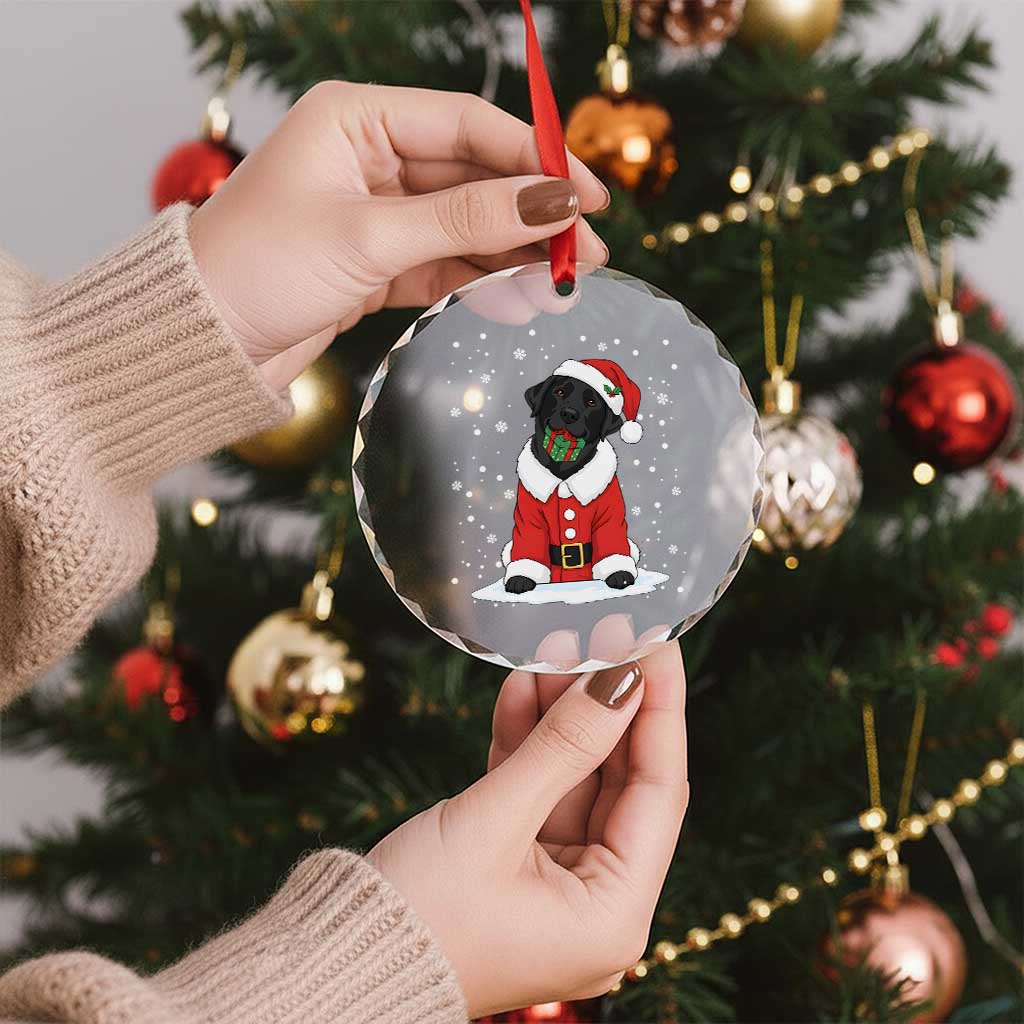 Black Labrador Santa Crystal Glass Ornament Funny Christmas Dog Lover Gift TS12 Print Your Wear