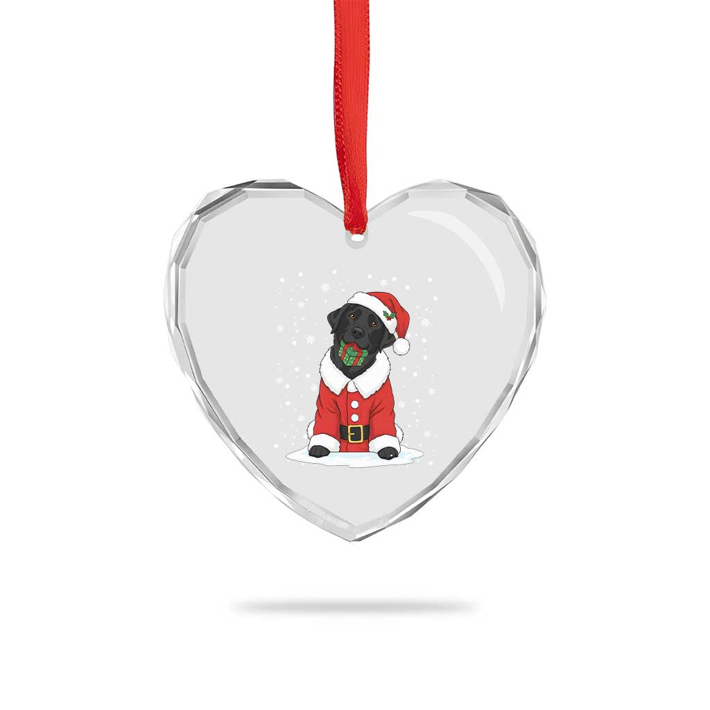 Black Labrador Santa Heart Crystal Glass Ornament Funny Christmas Dog Lover Gift TS12 Print Your Wear