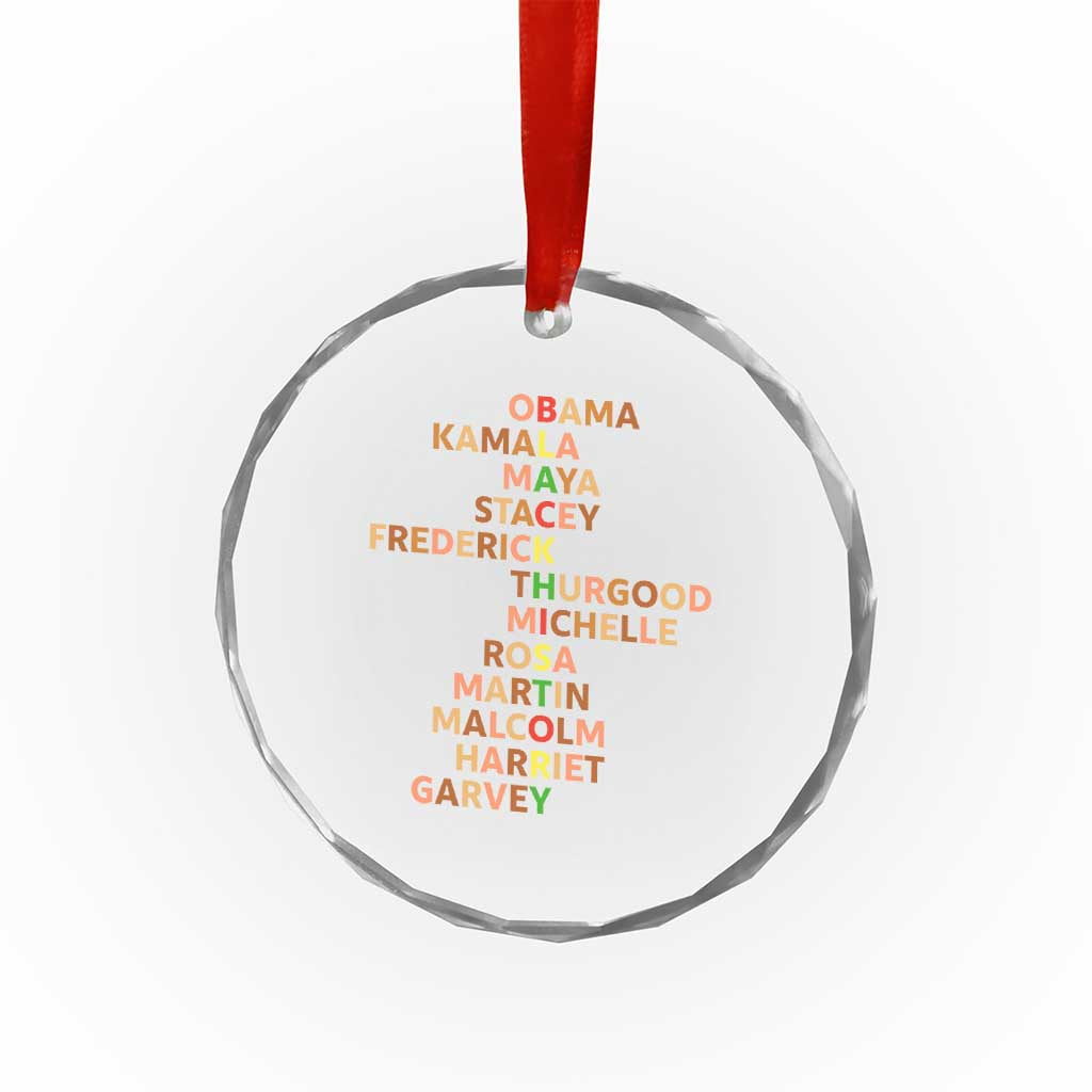 Black Leader History Melanin African American Pride Crystal Glass Ornament TS14 Print Your Wear