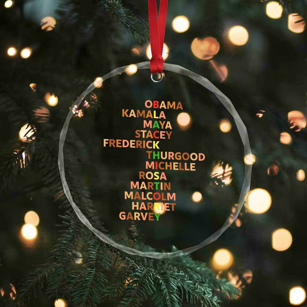 Black Leader History Melanin African American Pride Crystal Glass Ornament TS14 Print Your Wear