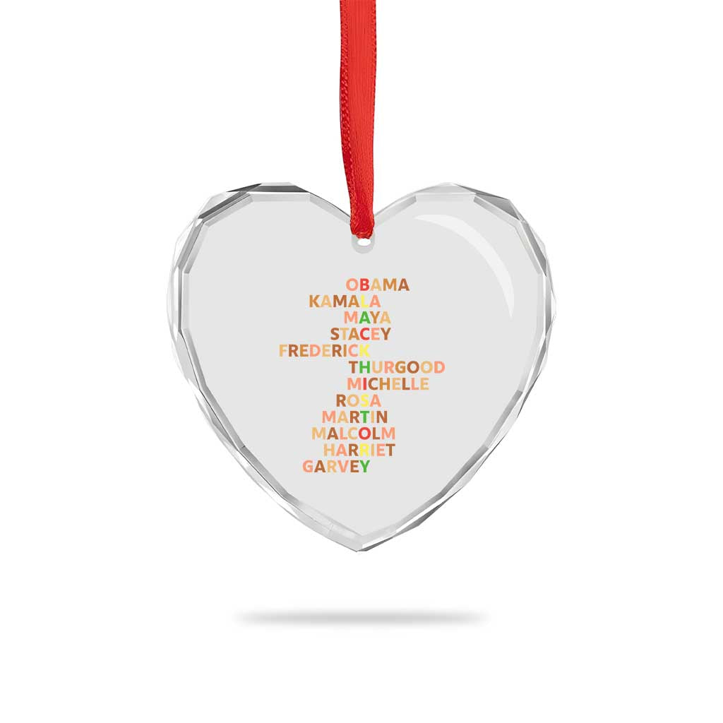 Black Leader History Melanin African American Pride Heart Crystal Glass Ornament TS14 Print Your Wear