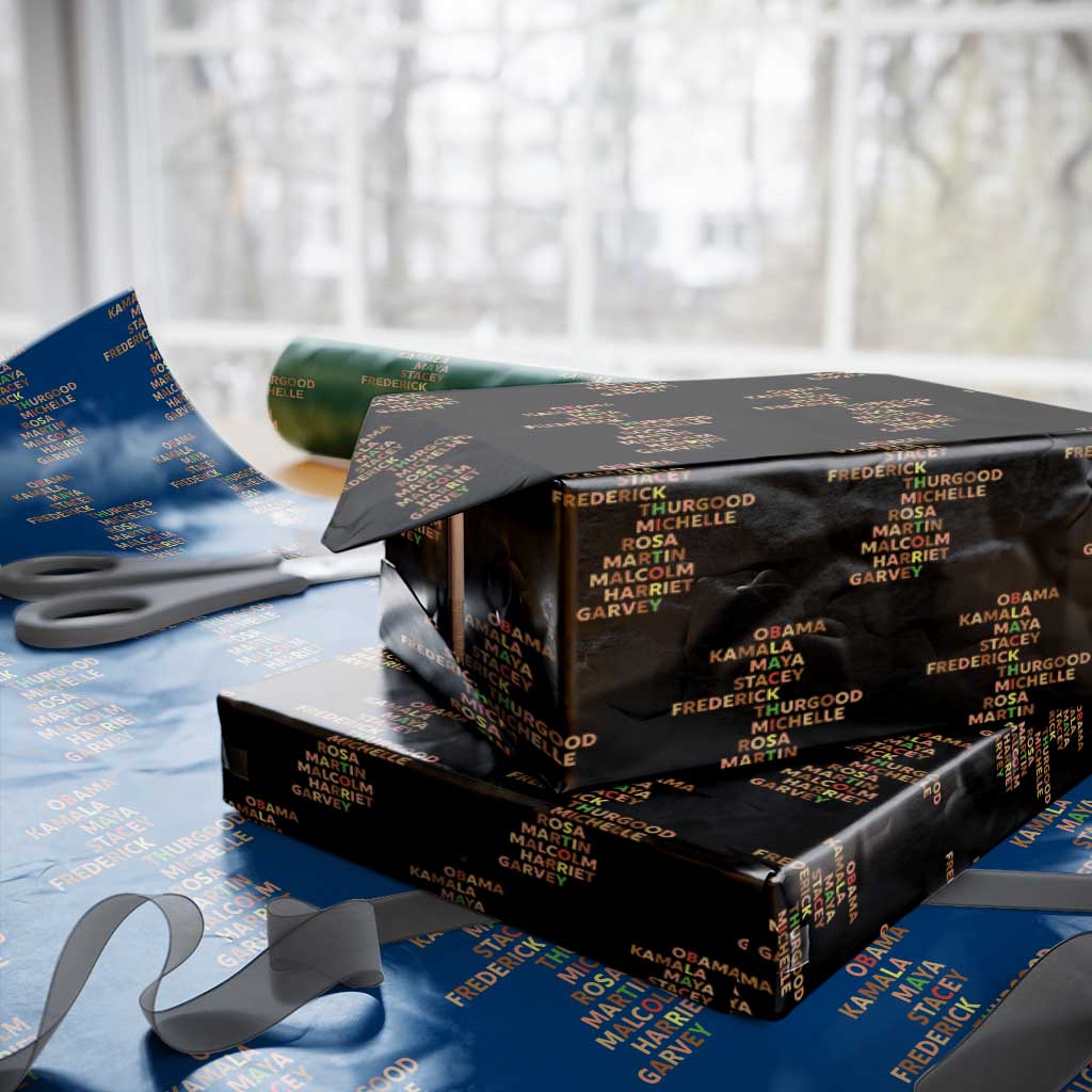 Black Leader History Melanin African American Pride Wrapping Paper Roll TS14 Black Print Your Wear