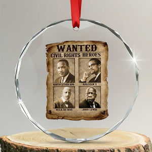 Black Leaders Crystal Glass Ornament Wanted Civil Rights Heroes MLK Malcolm X Web John Lewis TS11 Transparent Glass 3'' Circle Print Your Wear
