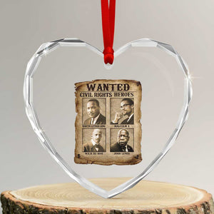 Black Leaders Heart Crystal Glass Ornament Wanted Civil Rights Heroes MLK Malcolm X Web John Lewis TS11 Transparent Glass 3'' Heart Print Your Wear