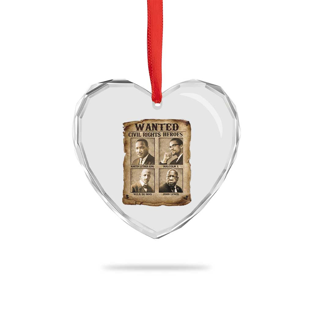 Black Leaders Heart Crystal Glass Ornament Wanted Civil Rights Heroes MLK Malcolm X Web John Lewis TS11 Print Your Wear