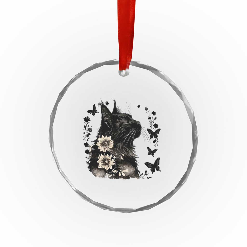 Black Maine Coon Cat Crystal Glass Ornament Floral Sunflower Watercolor Gift TS12 Print Your Wear