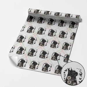 Black Maine Coon Cat Wrapping Paper Roll Floral Sunflower Watercolor Gift TS12 Christmas Plaid Print Your Wear