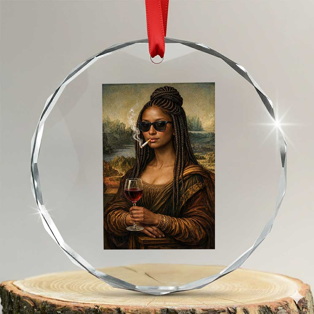 Black Mona Lisa African American Crystal Glass Ornament Black History Month TS12 Transparent Glass 3'' Circle Print Your Wear