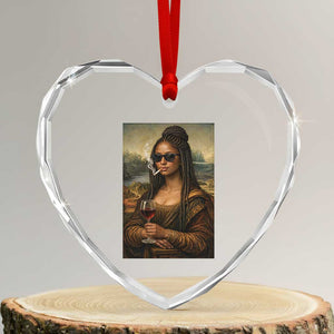 Black Mona Lisa African American Heart Crystal Glass Ornament Black History Month TS12 Transparent Glass 3'' Heart Print Your Wear