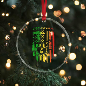 Black Nurse Crystal Glass Ornament American Flag Proud Afro African Women Melanin Pride TS10 Print Your Wear