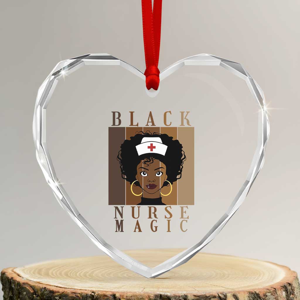 Black Nurse Magic Heart Crystal Glass Ornament Black History Month Nurse Gift TS12 Transparent Glass 3'' Heart Print Your Wear