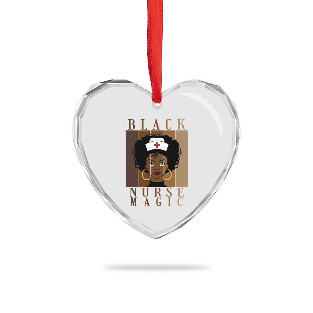 Black Nurse Magic Heart Crystal Glass Ornament Black History Month Nurse Gift TS12 Print Your Wear
