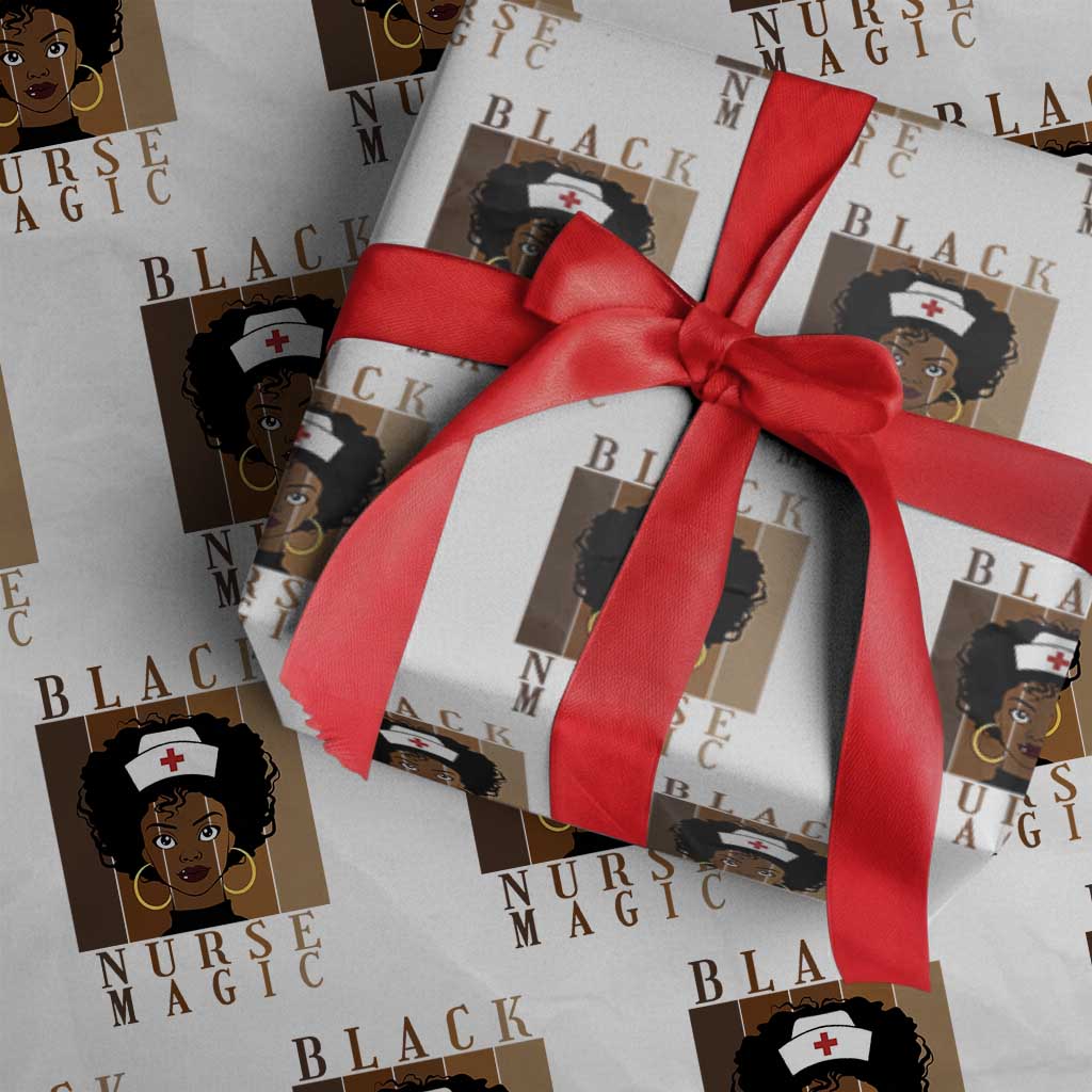 Black Nurse Magic Wrapping Paper Roll Black History Month Nurse Gift TS12 White Print Your Wear