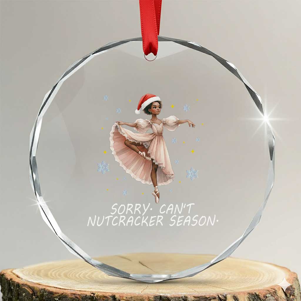 Black Nutcracker Ballet Christmas Crystal Glass Ornament TS14 Transparent Glass 3'' Circle Print Your Wear
