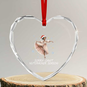 Black Nutcracker Ballet Christmas Heart Crystal Glass Ornament TS14 Transparent Glass 3'' Heart Print Your Wear