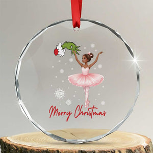 Black Nutcracker Ballet Crystal Glass Ornament Merry Christmas TS14 Transparent Glass 3'' Circle Print Your Wear
