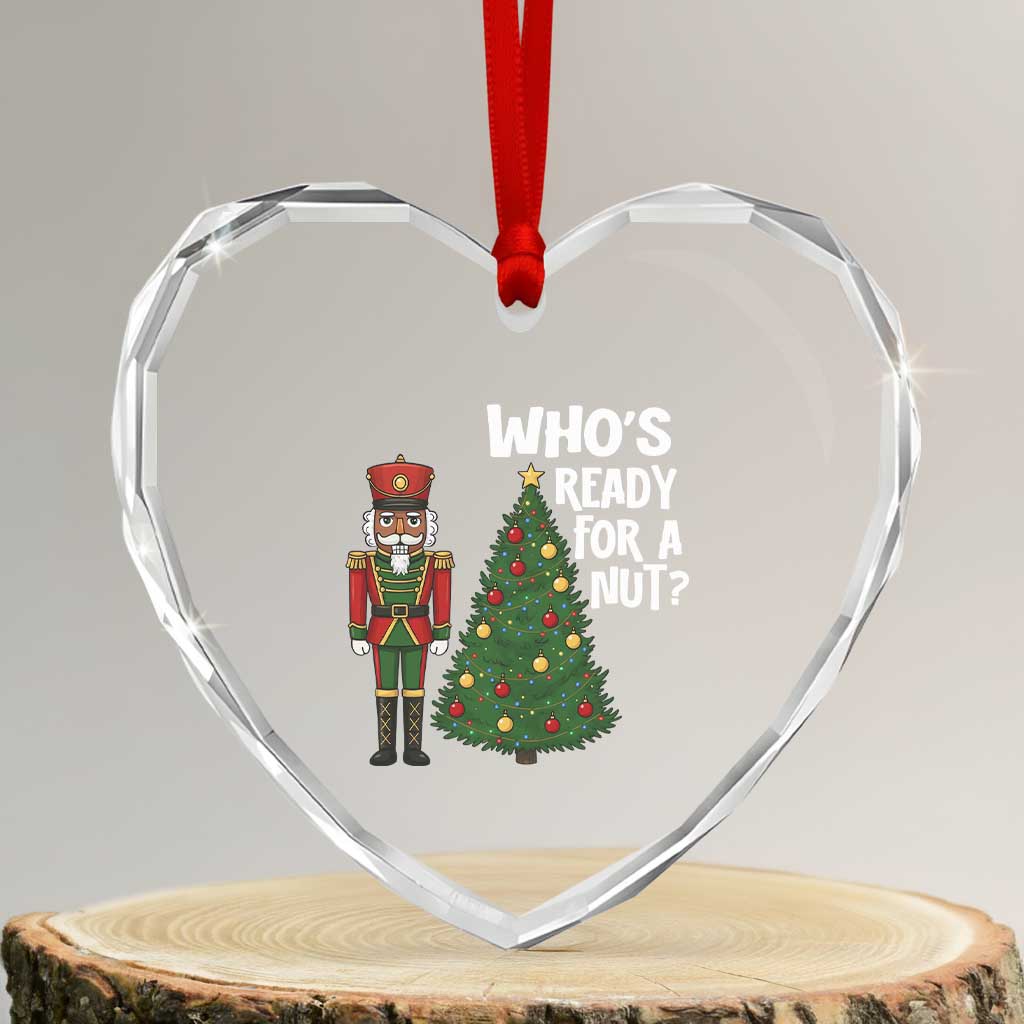 Black Nutcracker Christmas Heart Crystal Glass Ornament Who Is Ready For A Nut TS14 Transparent Glass 3'' Heart Print Your Wear