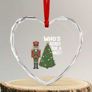 Black Nutcracker Christmas Heart Crystal Glass Ornament Who Is Ready For A Nut TS14 Transparent Glass 3'' Heart Print Your Wear