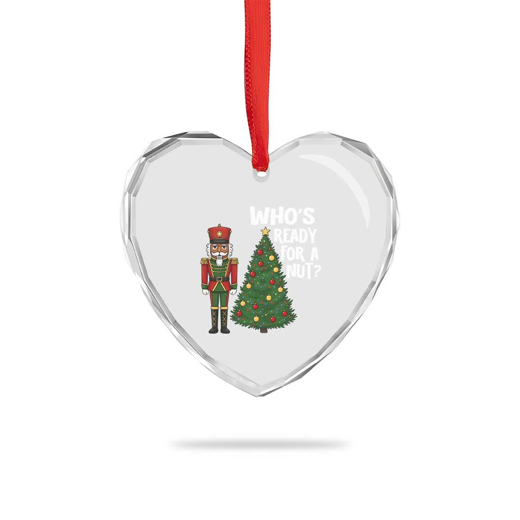 Black Nutcracker Christmas Heart Crystal Glass Ornament Who Is Ready For A Nut TS14 Print Your Wear