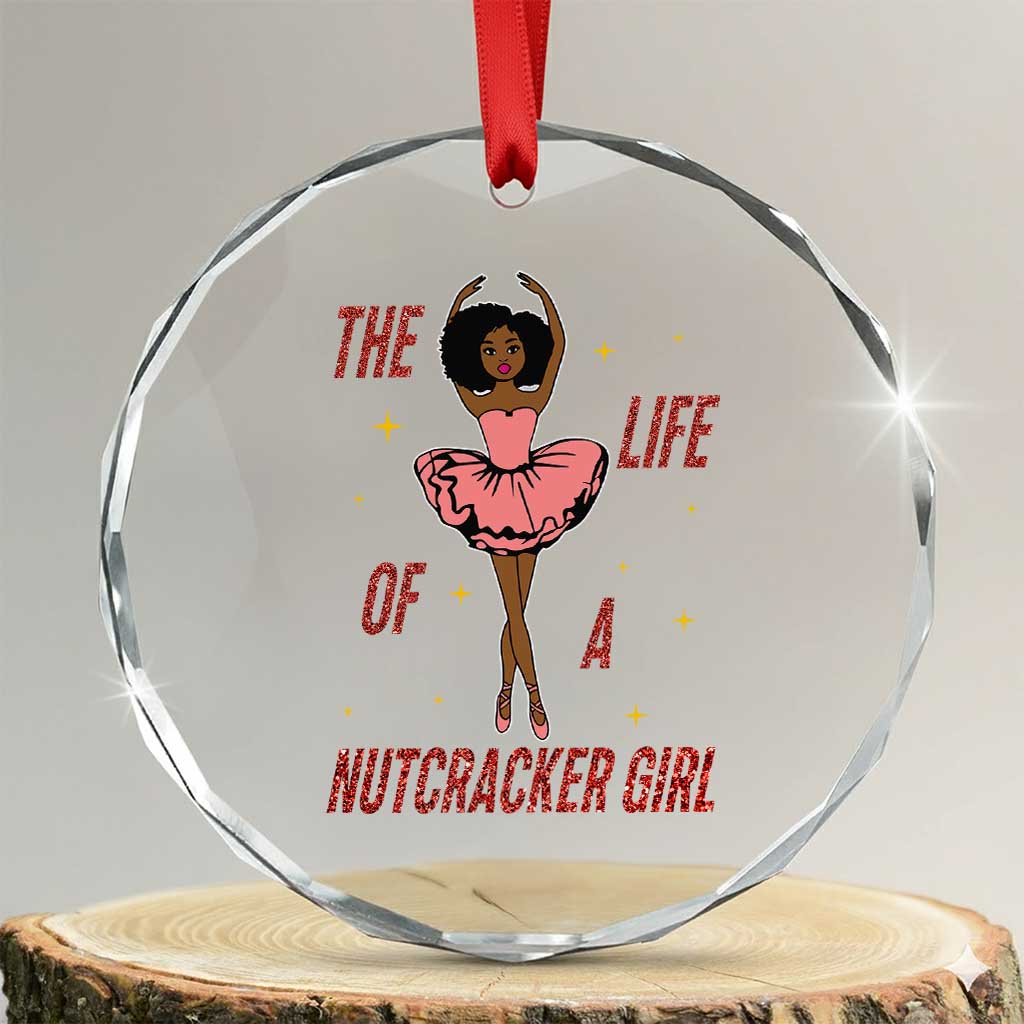 Black Nutcracker Crystal Glass Ornament The Life Of A Ballet Girl TS14 Transparent Glass 3'' Circle Print Your Wear