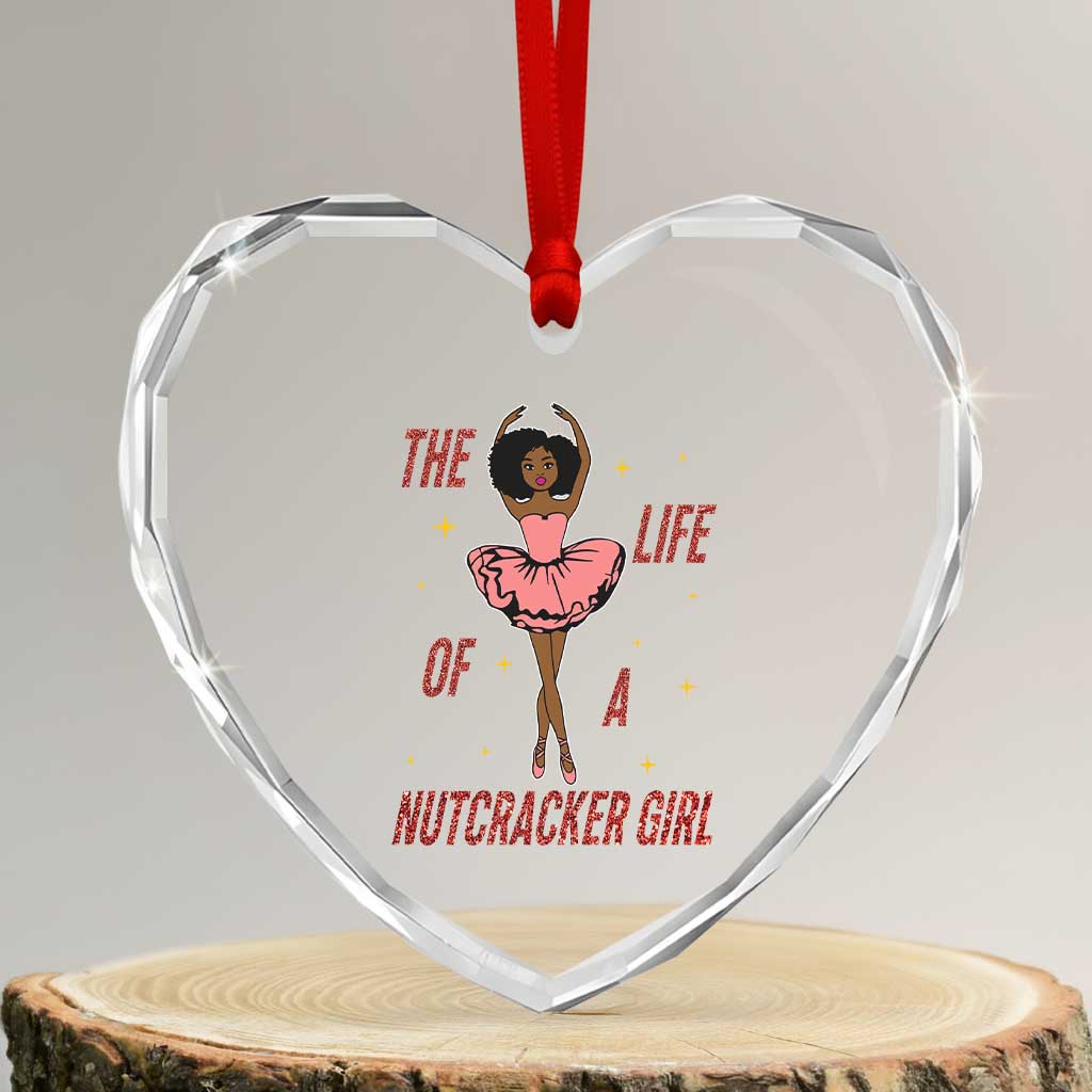 Black Nutcracker Heart Crystal Glass Ornament The Life Of A Ballet Girl TS14 Transparent Glass 3'' Heart Print Your Wear