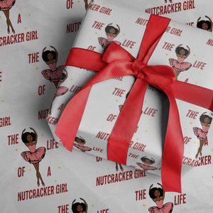 Black Nutcracker Wrapping Paper Roll The Life Of A Ballet Girl TS14 White Print Your Wear