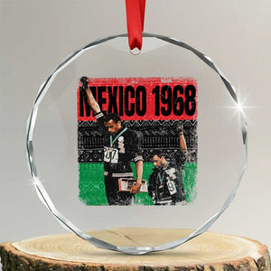 Black Power Salute 1968 Crystal Glass Ornament Black History Month Civil Rights Movement TS10 Transparent Glass 3'' Circle Print Your Wear