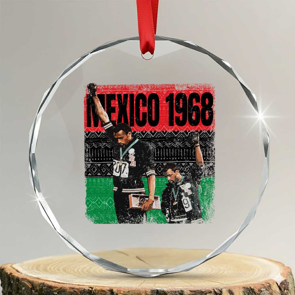 Black Power Salute 1968 Crystal Glass Ornament Black History Month Civil Rights Movement TS10 Transparent Glass 3'' Circle Print Your Wear