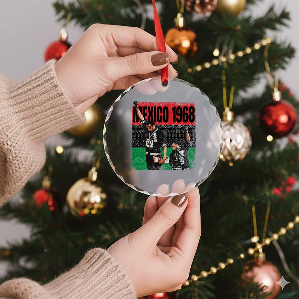 Black Power Salute 1968 Crystal Glass Ornament Black History Month Civil Rights Movement TS10 Print Your Wear