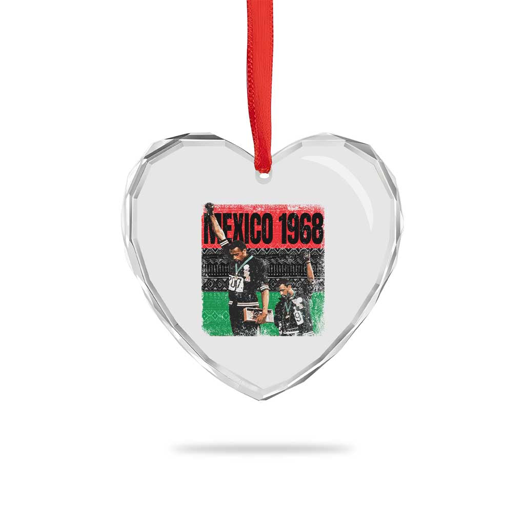 Black Power Salute 1968 Heart Crystal Glass Ornament Black History Month Civil Rights Movement TS10 Print Your Wear