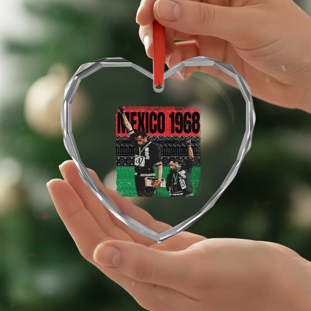 Black Power Salute 1968 Heart Crystal Glass Ornament Black History Month Civil Rights Movement TS10 Print Your Wear