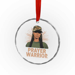 Black Prayer Warrior Crystal Glass Ornament Jesus God Christian Camo Girl TS02 Print Your Wear