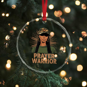 Black Prayer Warrior Crystal Glass Ornament Jesus God Christian Camo Girl TS02 Print Your Wear