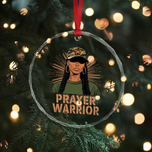 Black Prayer Warrior Crystal Glass Ornament Jesus God Christian Camo Girl TS02 Print Your Wear