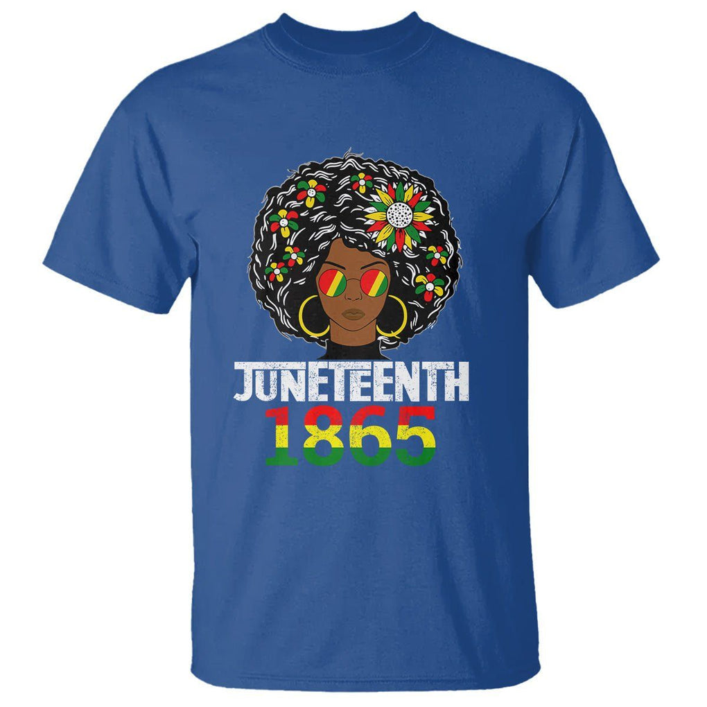 Black Queen 1865 Juneteenth T Shirt TS01 Royal Blue Printyourwear