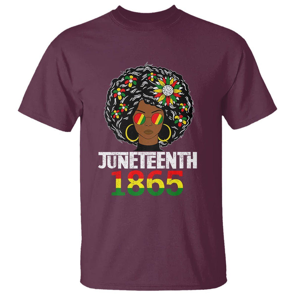 Black Queen 1865 Juneteenth T Shirt TS01 Maroon Printyourwear