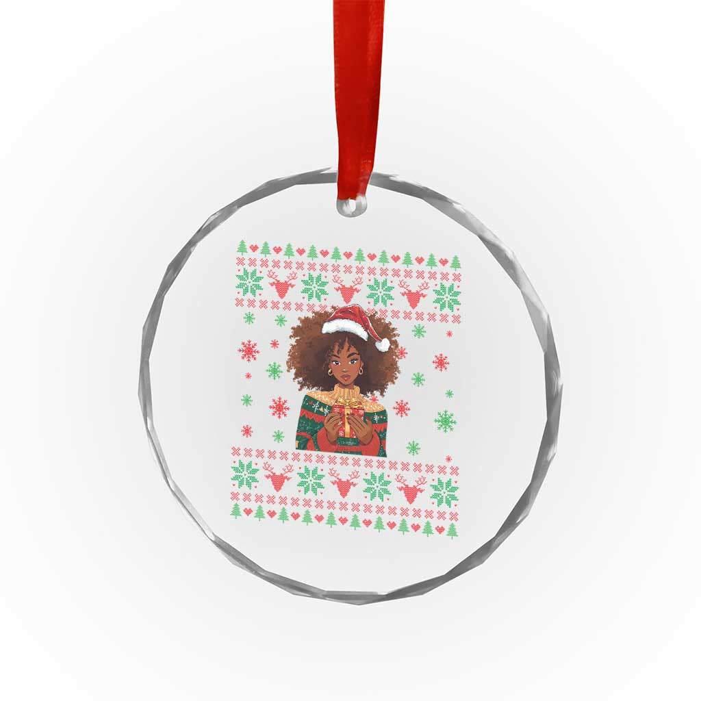 Black Queen Christmas Crystal Glass Ornament African American Girl Black Pride TS12 Print Your Wear