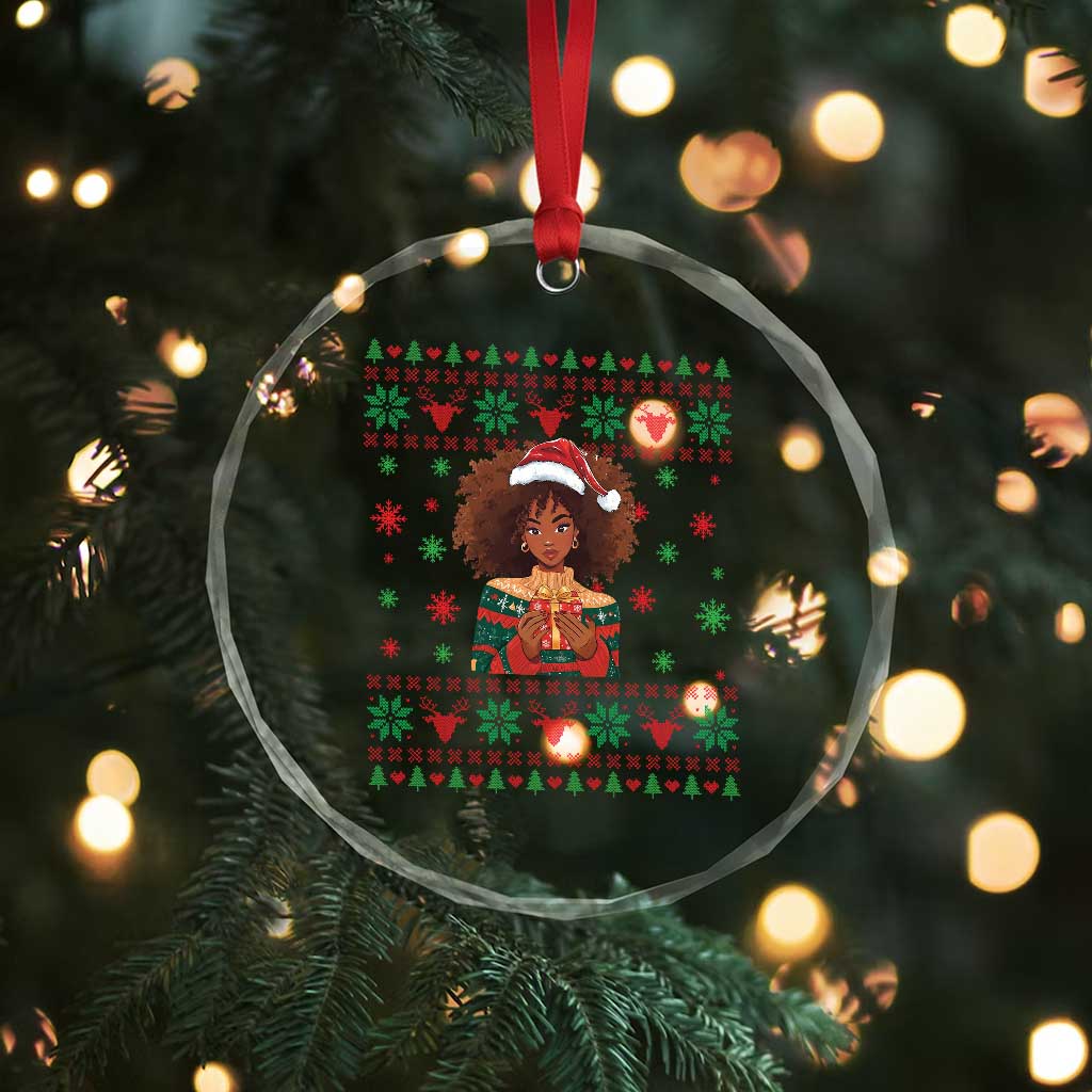 Black Queen Christmas Crystal Glass Ornament African American Girl Black Pride TS12 Print Your Wear