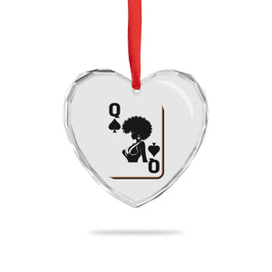 Black Queen Heart Crystal Glass Ornament Black History Month Afro Woman Poker Card Games TS10 Print Your Wear