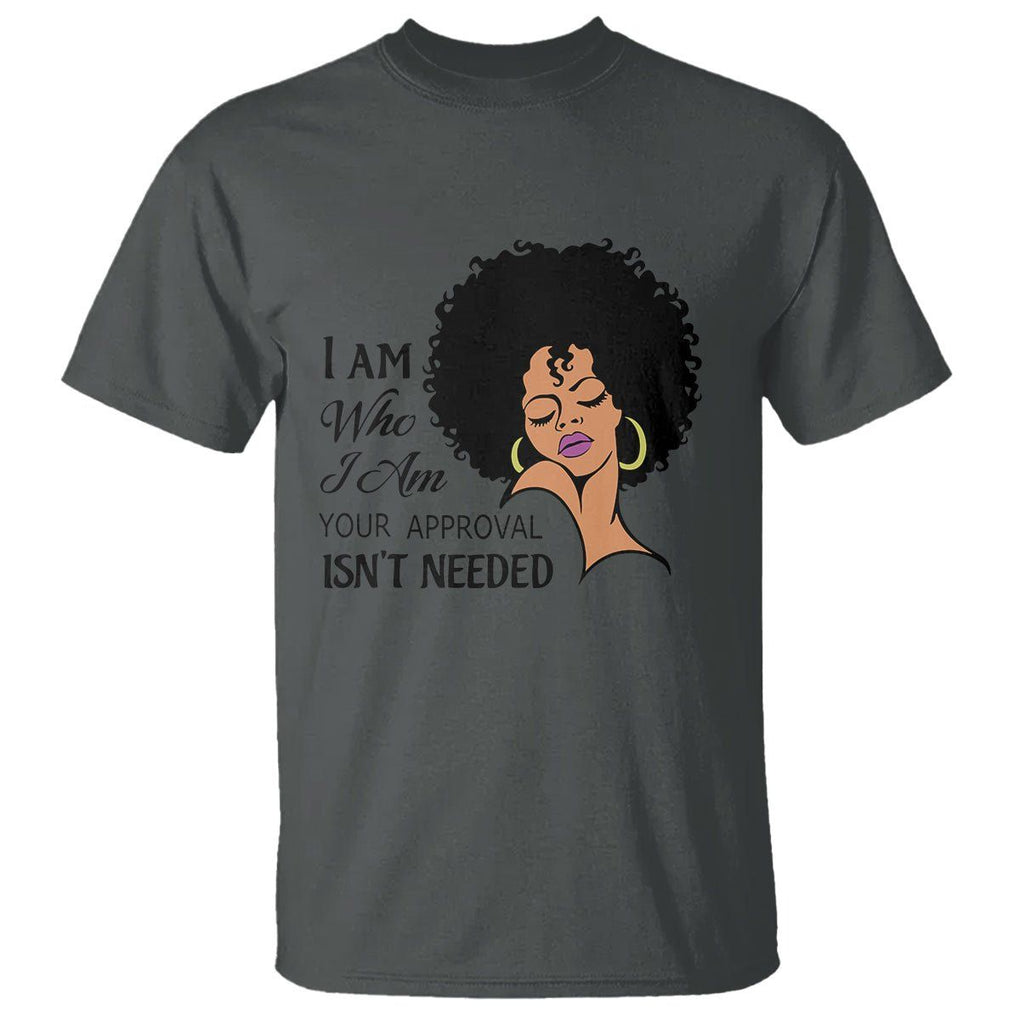Black Queen Lady Curly Natural Afro African American Ladies T Shirt TS01 Dark Heather Printyourwear