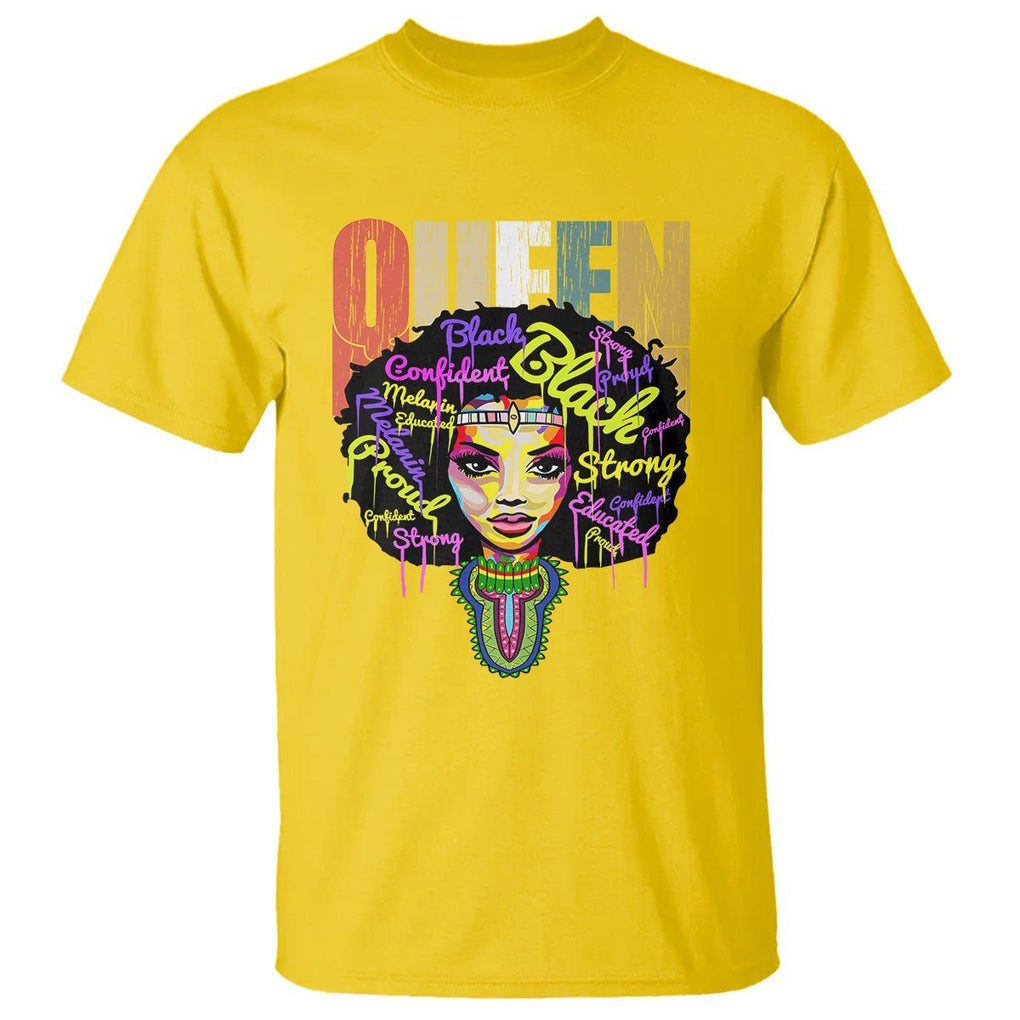 Black Queen T Shirt Proud Melanin Strong Educated Retro Vintage TS01 Daisy Printyourwear