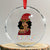 Black Santa African American Xmas Crystal Glass Ornament Sassy Afro Queen Black Woman TS10 Transparent Glass 3'' Circle Print Your Wear