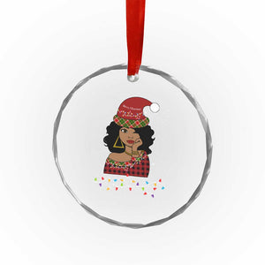 Black Santa African American Xmas Crystal Glass Ornament Sassy Afro Queen Black Woman TS10 Print Your Wear